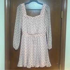 Miami Pink Heart Print Casual Dress